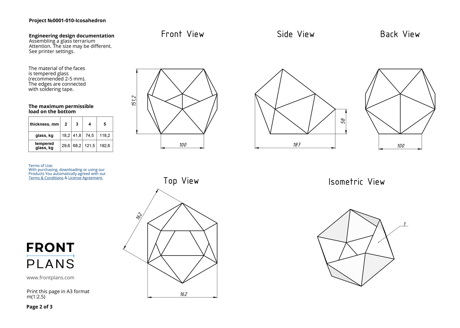 Icosahedron — Florarium Plan Design Frontplans 