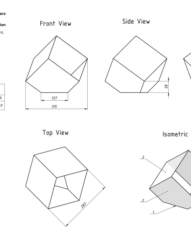 Geometric Florarium design plan, blueprint