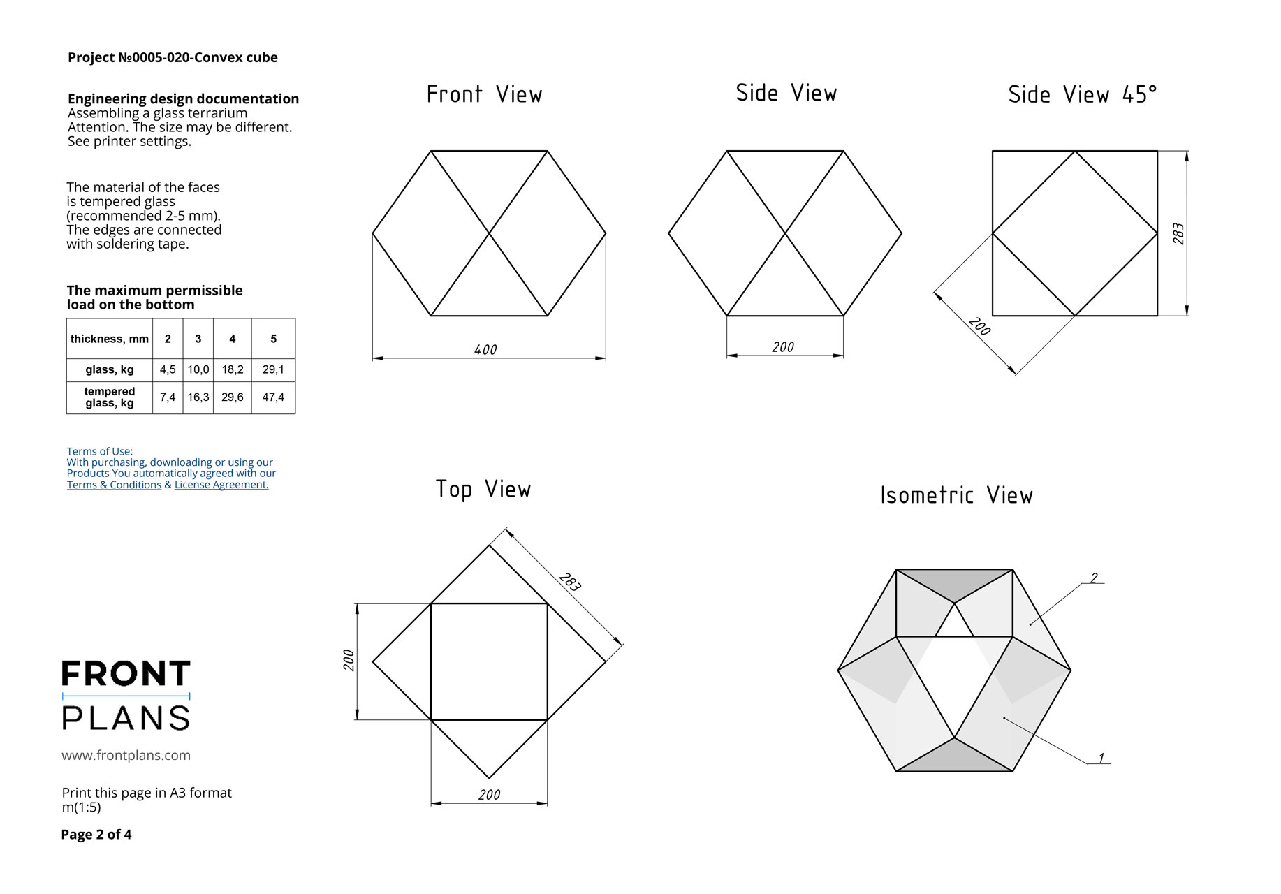 Geometric Florarium design plan, blueprint