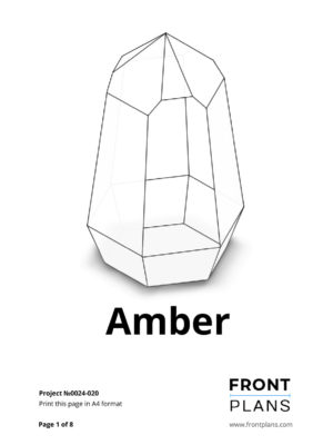 Amber Geometric Florarium design plan, DIY blueprint, Terrarium template