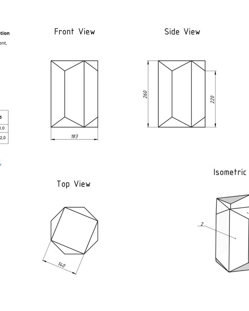 Amethyst Geometric Florarium design plan, DIY blueprint, Terrarium template