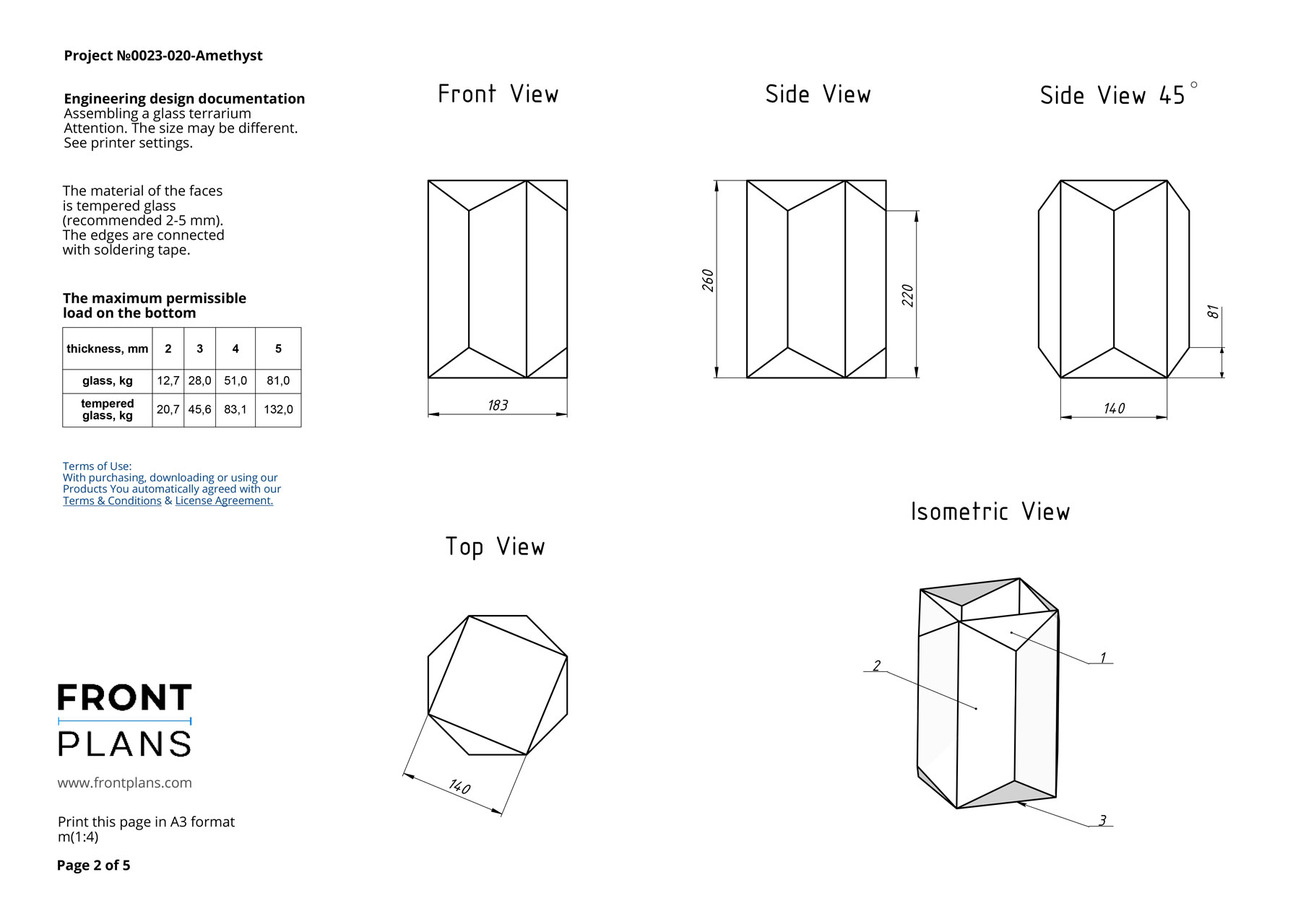 Amethyst Geometric Florarium design plan, DIY blueprint, Terrarium template