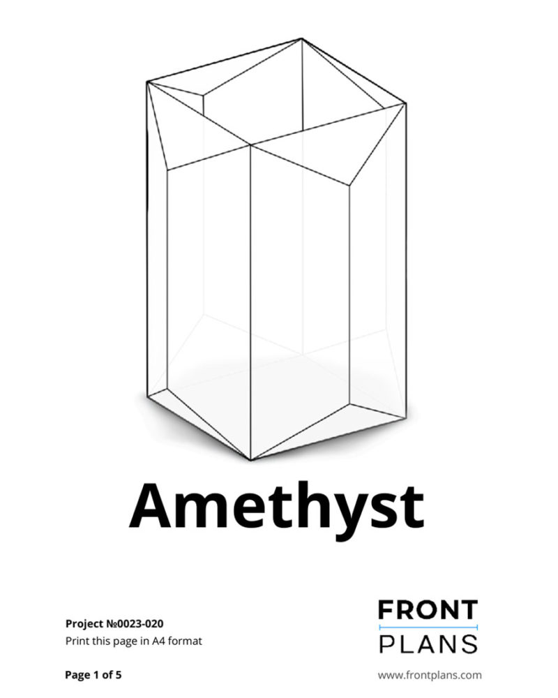 Amethyst Geometric Florarium design plan, DIY blueprint, Terrarium template