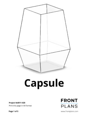 Geometric Florarium design plan, blueprint capsule