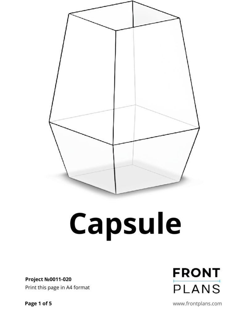 Geometric Florarium design plan, blueprint capsule