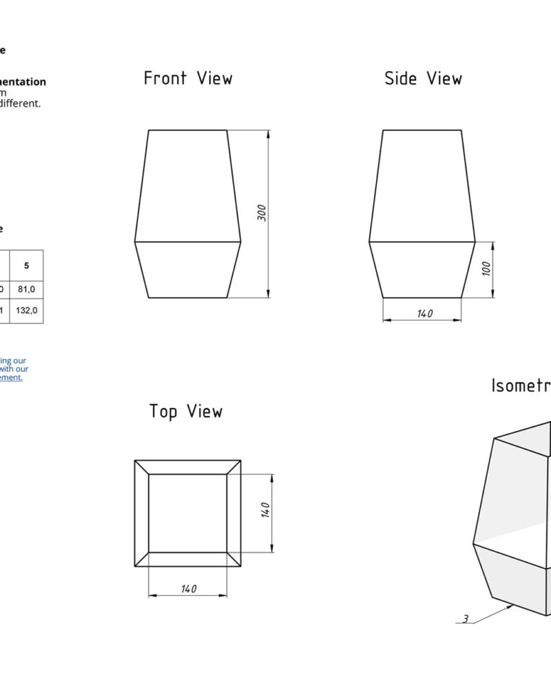 Geometric Florarium design plan, blueprint capsule