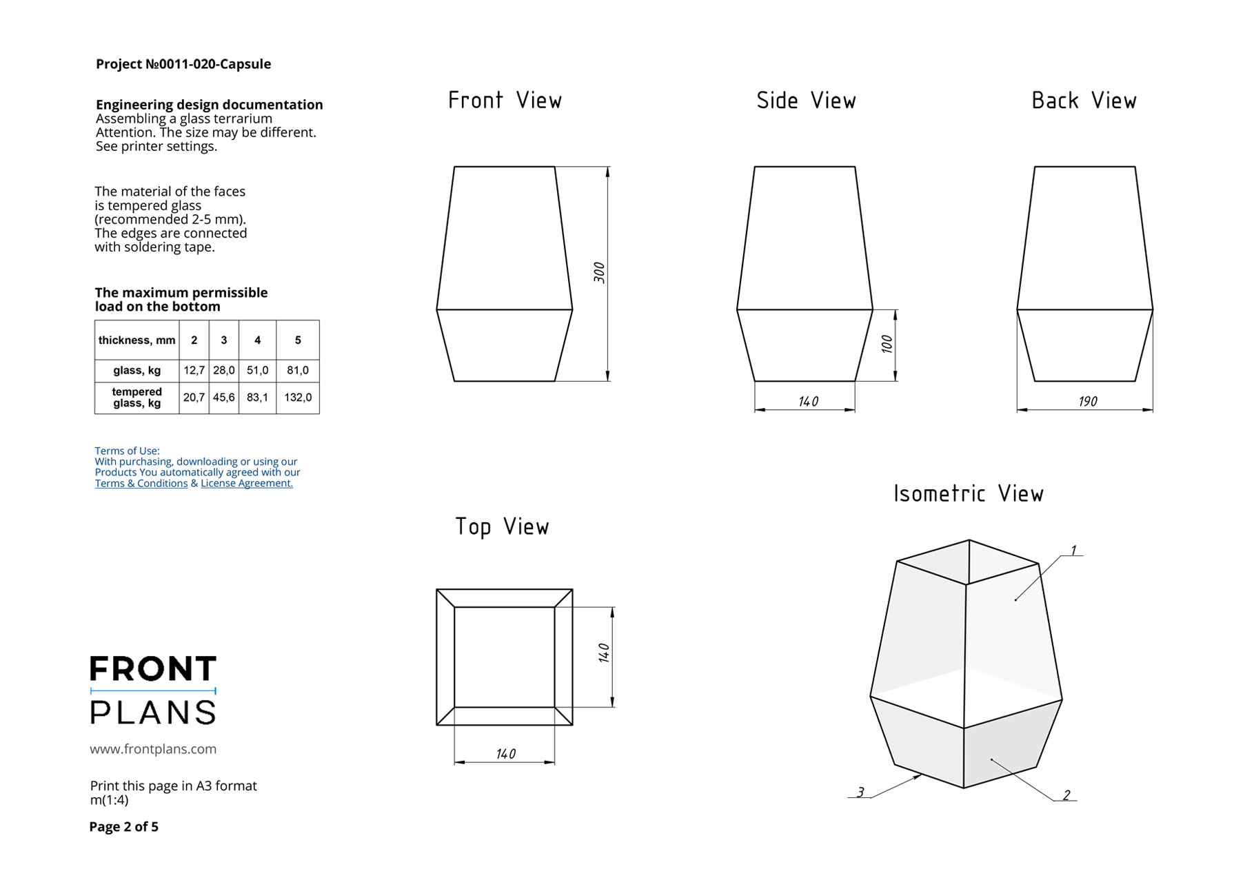 Geometric Florarium design plan, blueprint capsule