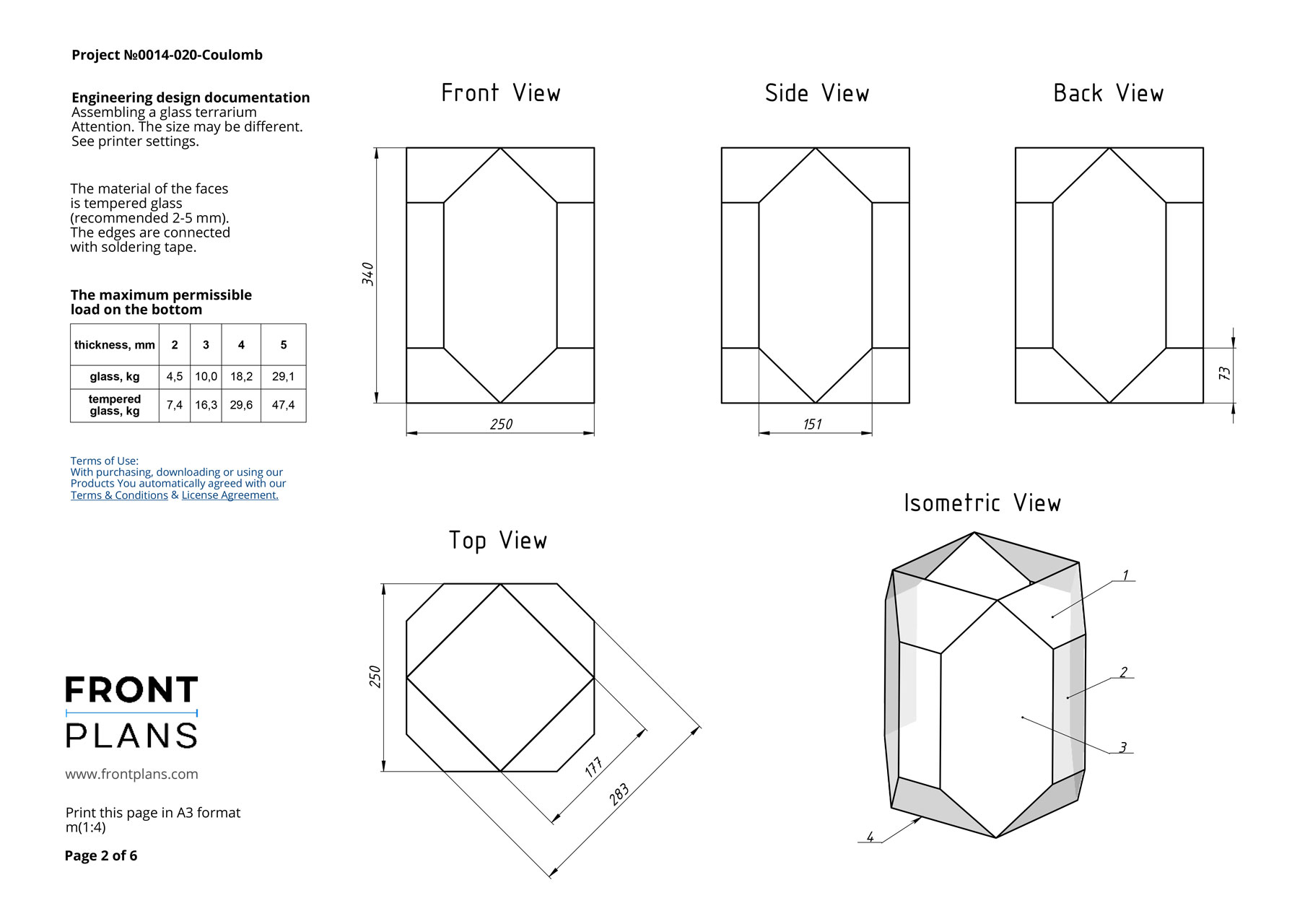 Coulomb Geometric Florarium design plan, DIY blueprint