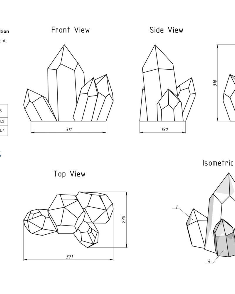 Crystal Geometric Florarium design plan, DIY blueprint, Terrarium template