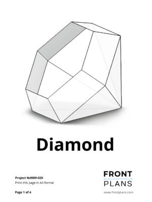 Diamond, Geometric Florarium design plan, blueprint