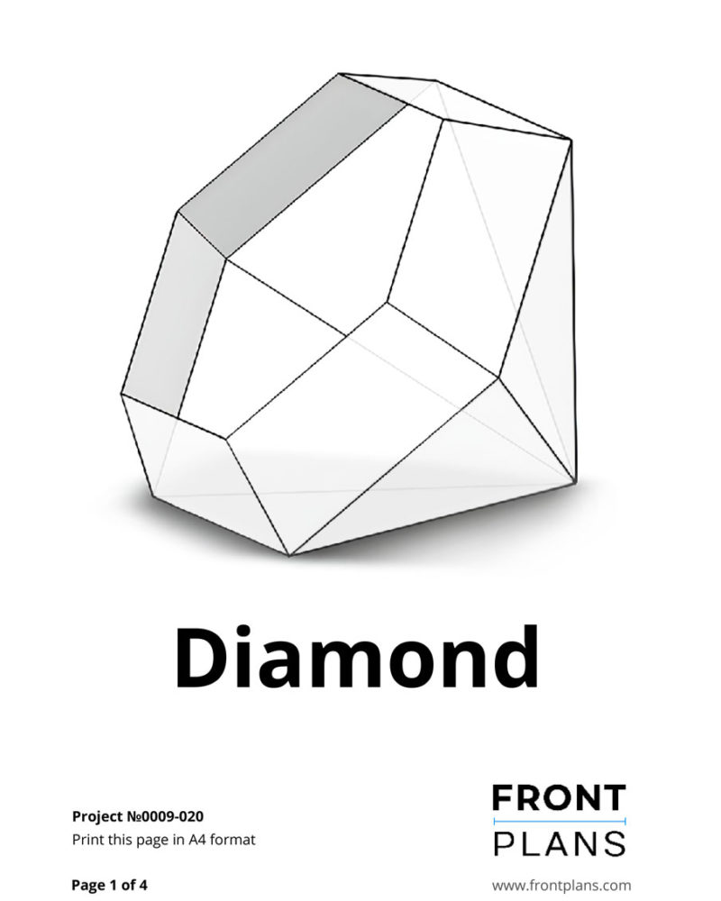 Diamond, Geometric Florarium design plan, blueprint