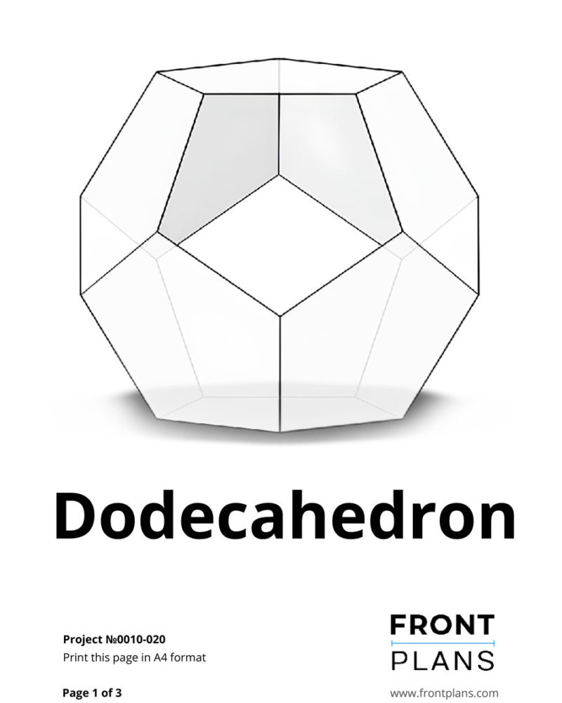 Dodecahedron Geometric Florarium design plan, blueprint