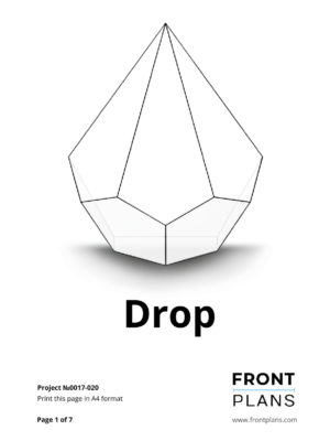 Drop Geometric Florarium design plan, DIY blueprint, Terrarium template