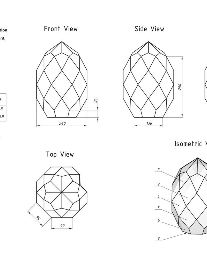 EGG Geometric Florarium design plan, DIY blueprint, Terrarium template