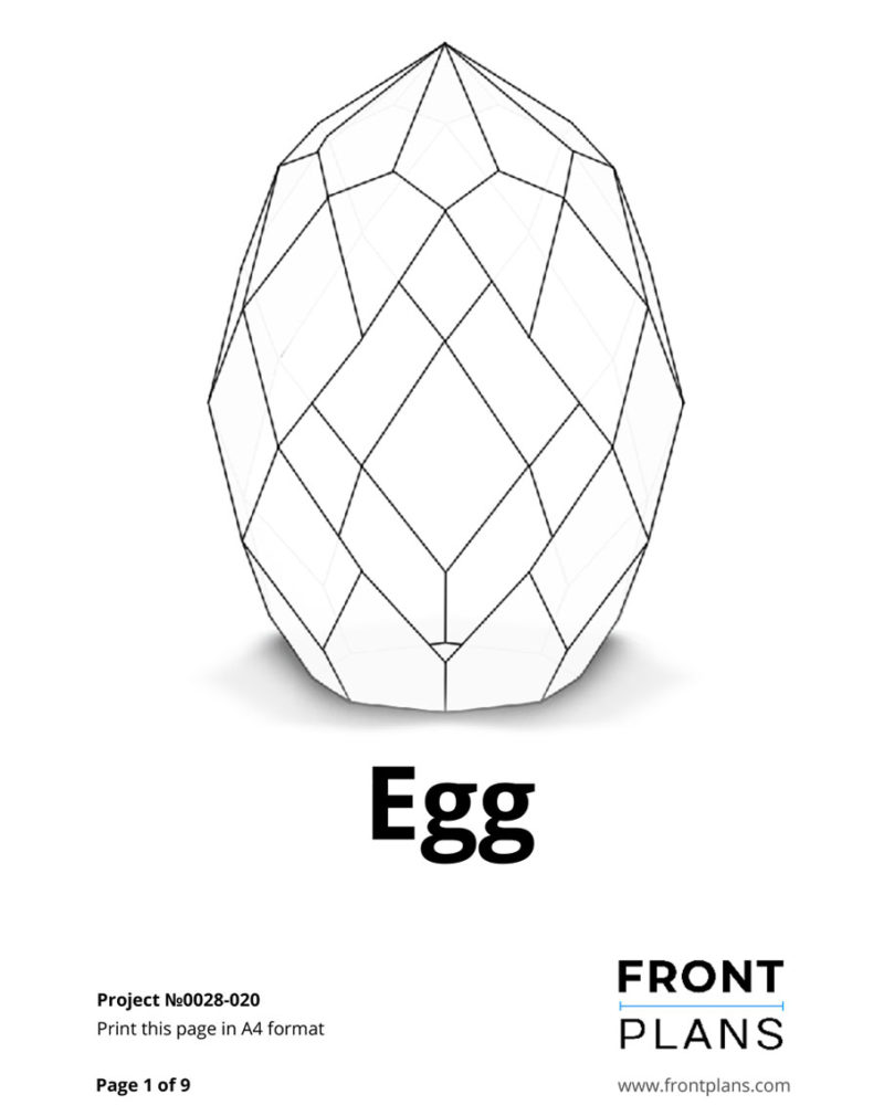 EGG Geometric Florarium design plan, DIY blueprint, Terrarium template