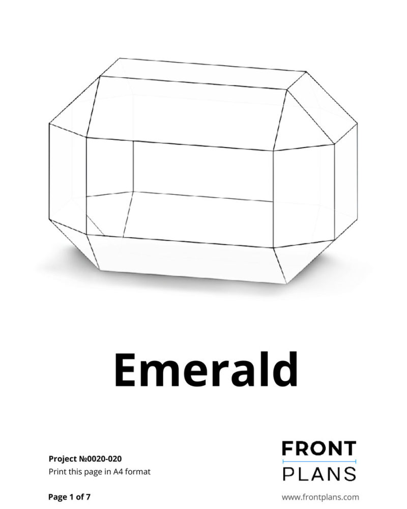 Emerald Geometric Florarium design plan, DIY blueprint, Terrarium template