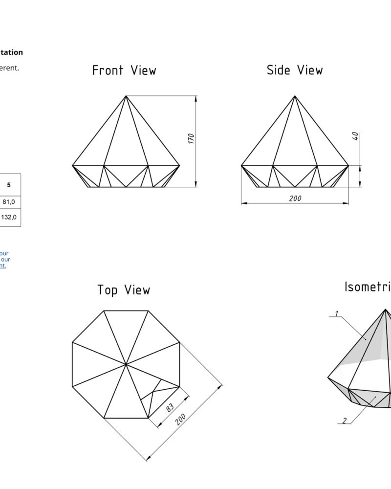 Fianit Geometric Florarium design plan, DIY blueprint, Terrarium template