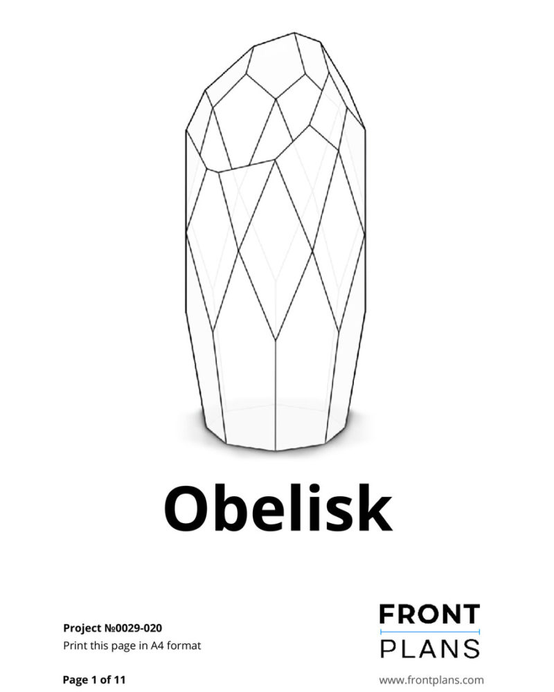 Obelisk Geometric Florarium design plan, DIY blueprint, Terrarium template