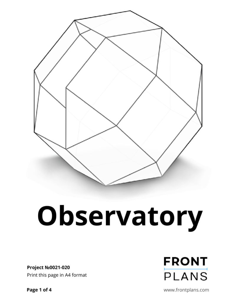 Observatory Geometric Florarium design plan, DIY blueprint, Terrarium template