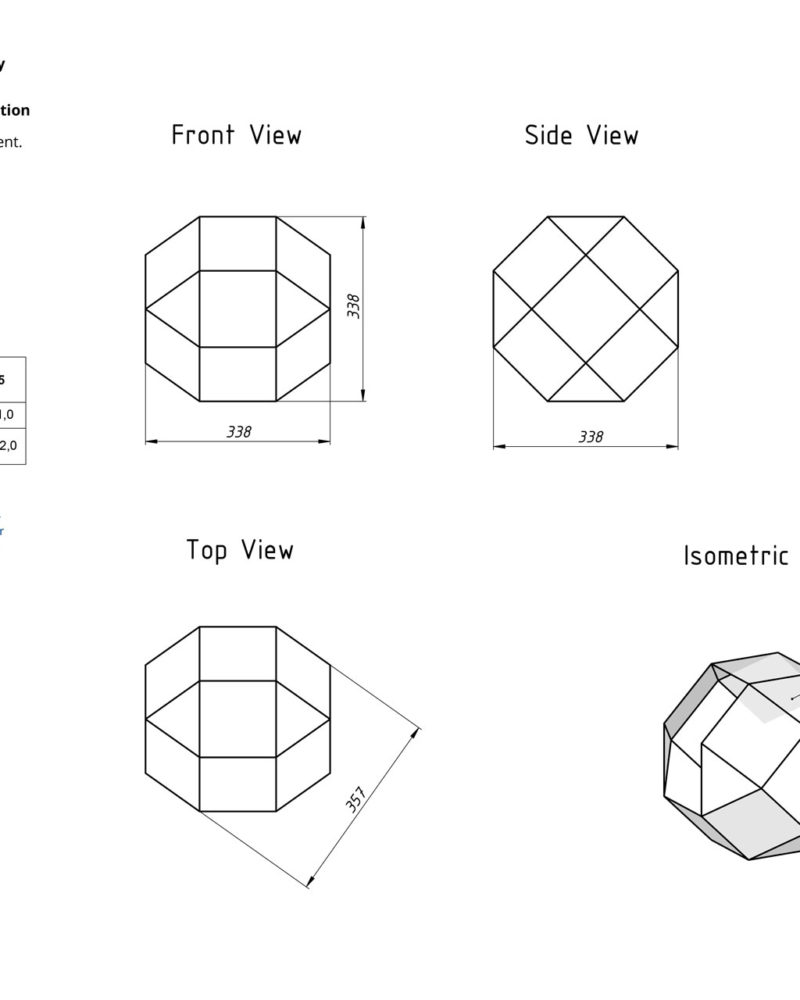 Observatory Geometric Florarium design plan, DIY blueprint, Terrarium template