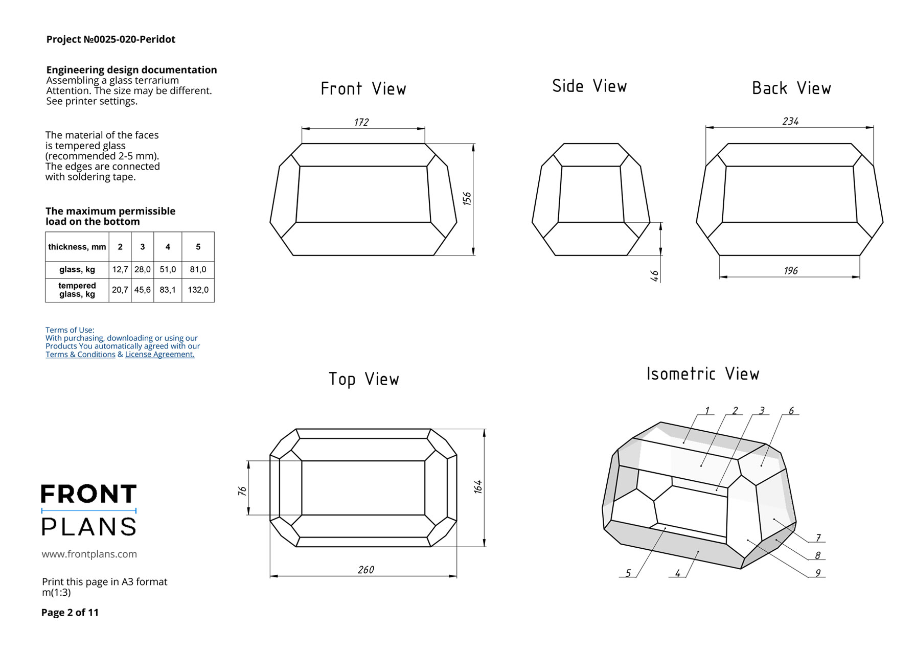 Peridot Geometric Florarium design plan, DIY blueprint, Terrarium template