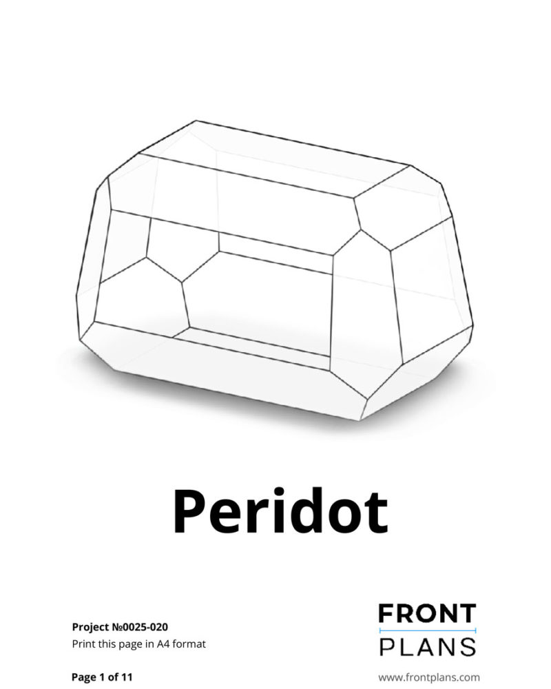 Peridot Geometric Florarium design plan, DIY blueprint, Terrarium template