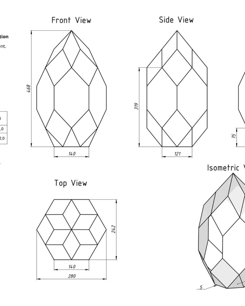 Pine Cone Geometric Florarium design plan, DIY blueprint, Terrarium template