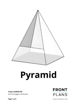 Geometric Florarium design plan, blueprint pyramid