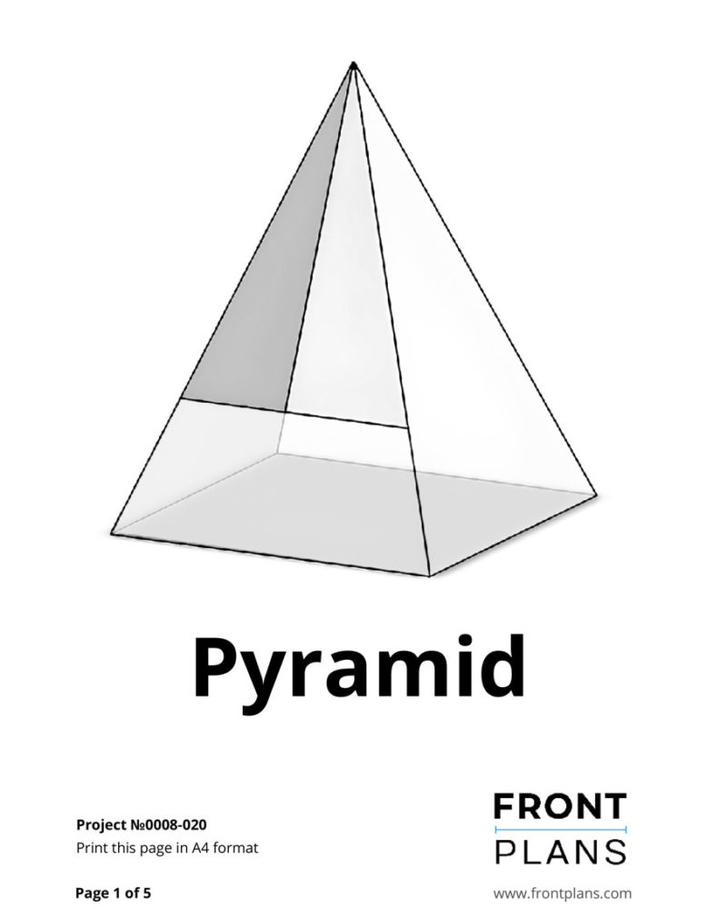 Geometric Florarium design plan, blueprint pyramid