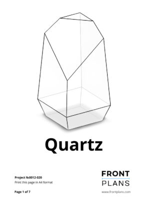 Geometric Florarium design plan, blueprint quartz