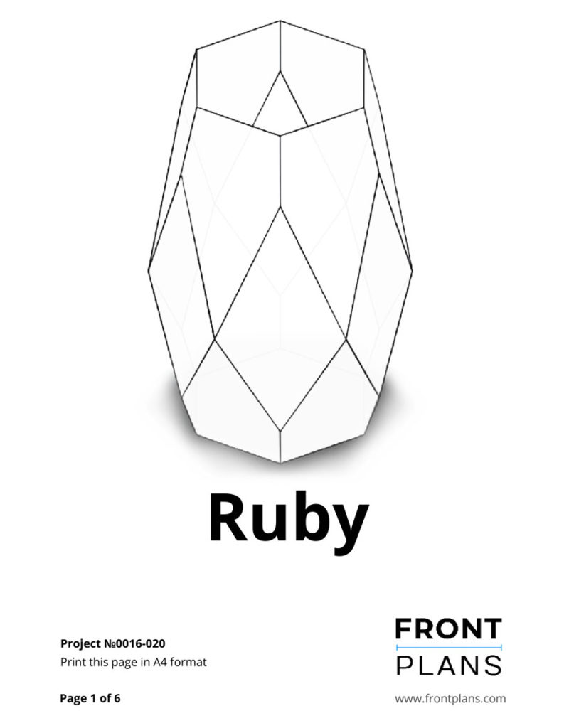 Ruby Geometric Florarium design plan, DIY blueprint, Terrarium template