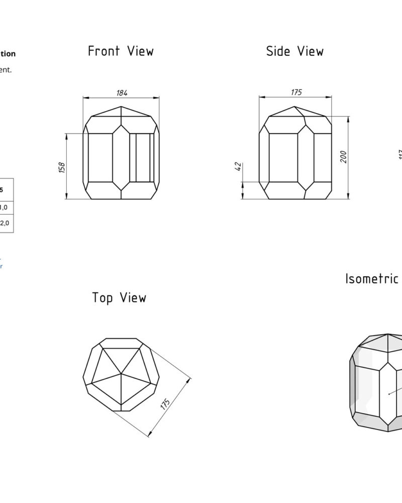 Stone Geometric Florarium design plan, DIY blueprint, Terrarium template