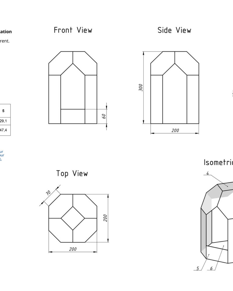 Stump Geometric Florarium design plan, blueprint