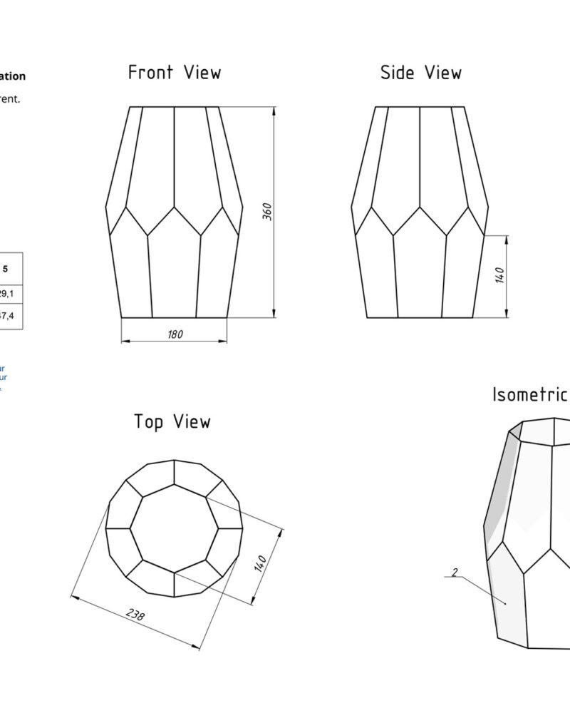 Talisman Geometric Florarium design plan, DIY blueprint