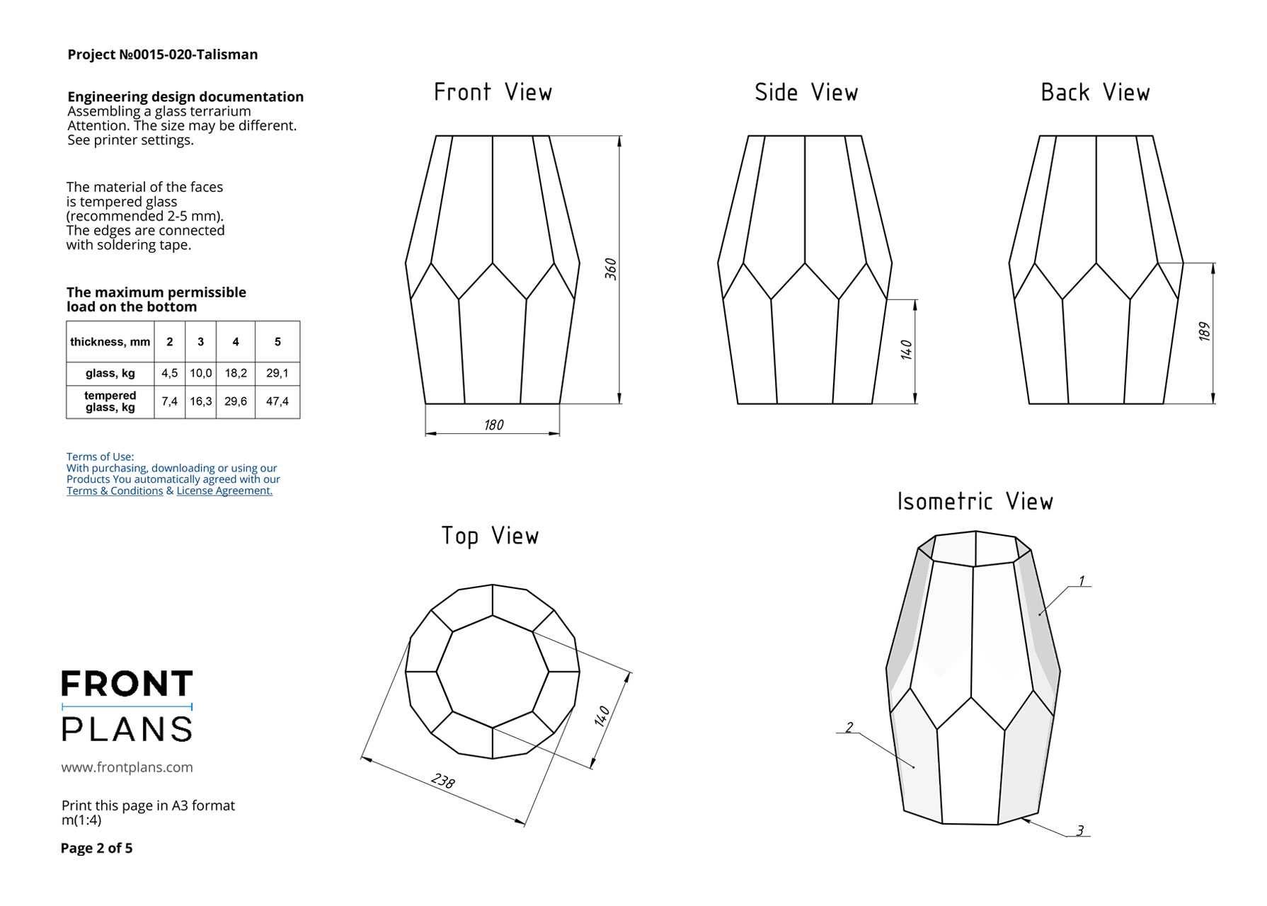 Talisman Geometric Florarium design plan, DIY blueprint