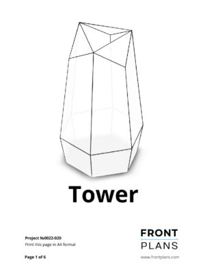 Tower Geometric Florarium design plan, DIY blueprint, Terrarium template